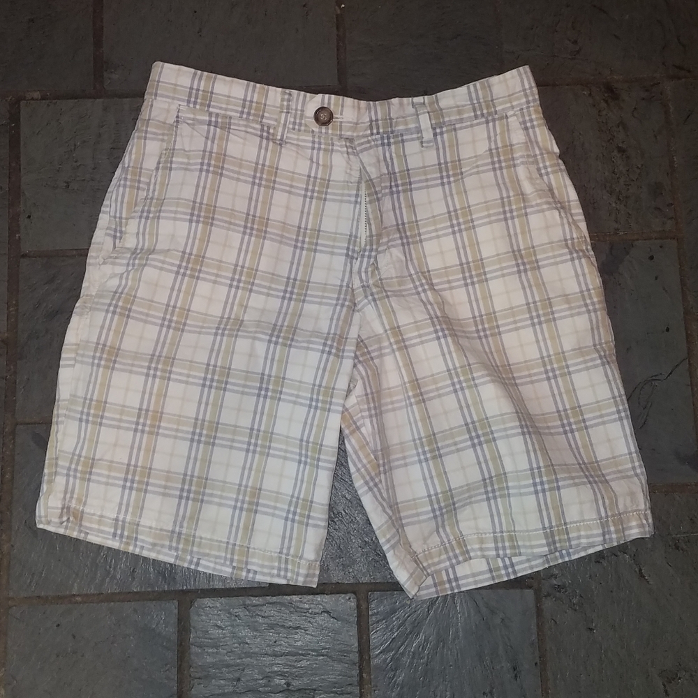 Old Navy shorts. Plaid.